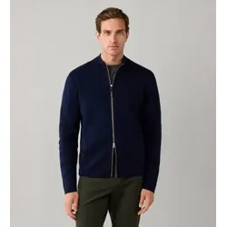 Hackett London für Herren. HM7000285 Reißverschluss-Pullover Milano Fzip marineblau (XL), Lässig, Wolle, Klassisch, Langarm