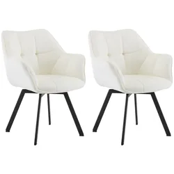 CLP 2er Set Esszimmerstuhl Jordi Samt   Farbe: creme