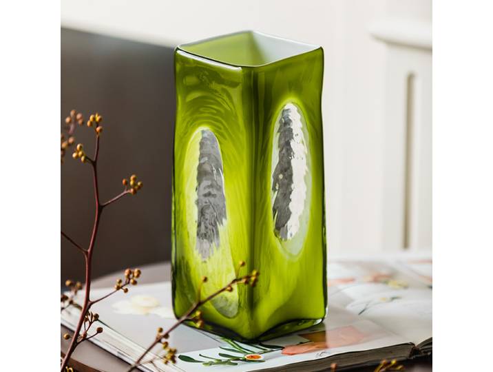Vase à fleurs en verre de style vintage, vase à fleurs de salon, ornement de bureau, décoration d'intérieur