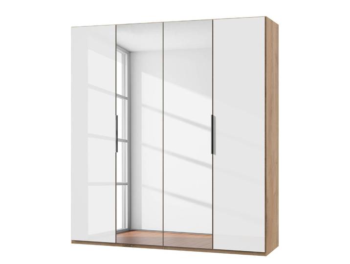 Armoire Level 36 D II 200 x 216cm Blanc/Blanc brillant/Imitiation chêne