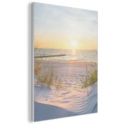AKUSTIKBILD Strand - Sonne - Düne - Gras - Sand - Horizont Kunstdruck Schlafzimmer 50x70 cm