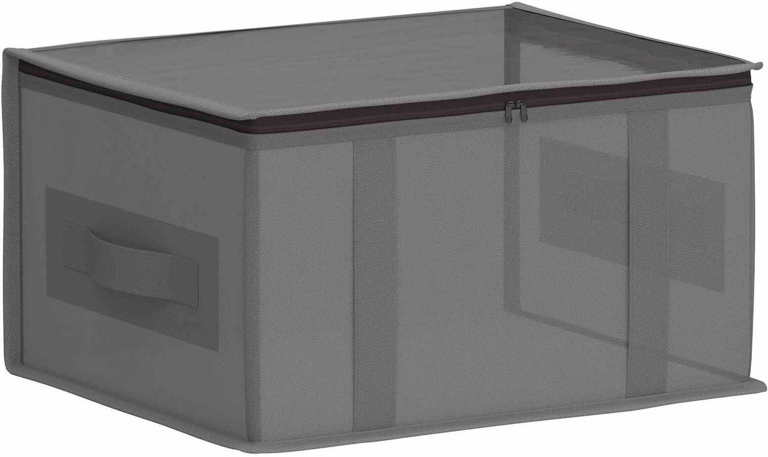 vidaXL Boîte de rangement avec fenêtre transparente Anthracite