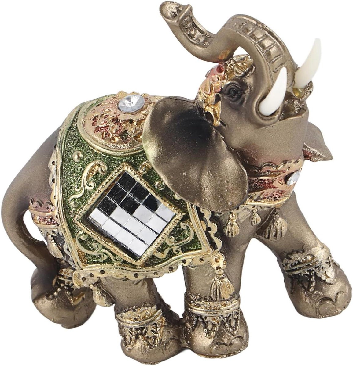 Groen Olifant beeldje - Feng Shui symbool voor woondecoratie