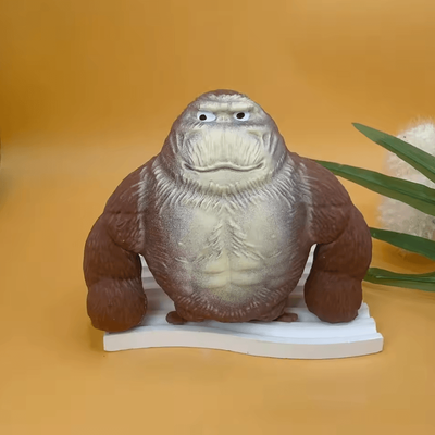 Inspire Curations Cute Gorilla Squeeze Figurine Funny Stretchable Monkey Desk Decor & Stress Relief Toy 10cm Gorilla