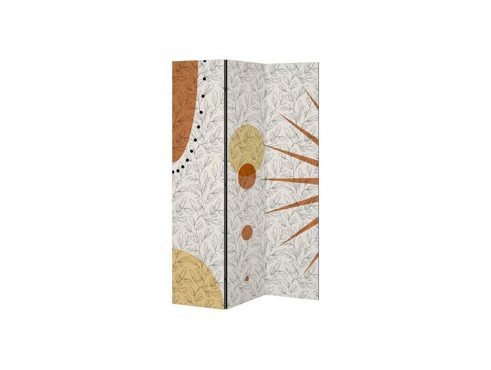 SPACEREBELS Paravent RAYS AND ROUNDELS (1 St), Raumteiler mit 3 Paneelen, beidseitig bedruckt, 114 x 168 cm