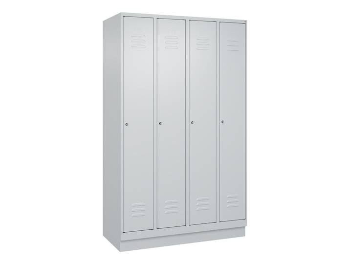 Garderobenspind C+P Classic PLUS, Lichtgrau, mit 4 Türen, mit Schlüssel, Neu Robust - ideal für Büro und Empfangsbereich
