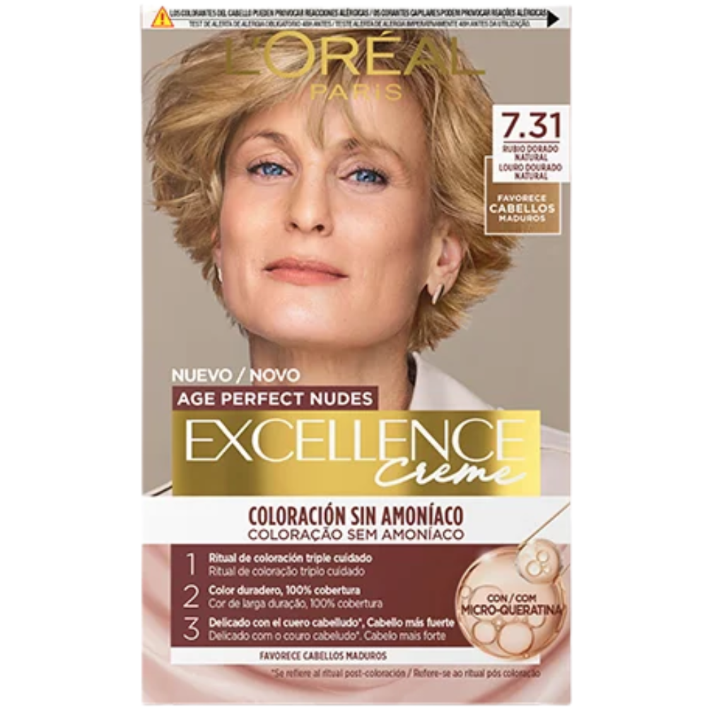 L'Oréal Paris Excellence Age Perfect Nudes Hair Color 1&nbsp;un. 7.31 Natural Golden Blonde