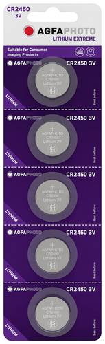 AgfaPhoto Knopfzelle CR2450 3V 5 St. Lithium