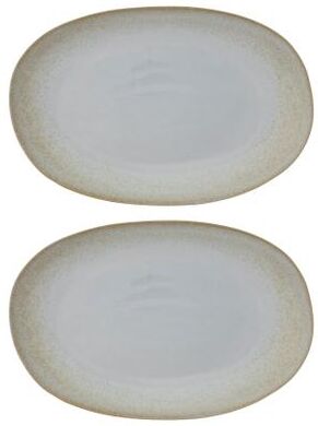 Storied Home "Stoneware Platters, Reactive Glaze - 17.0""L x 11.0""W x 1.75""H"