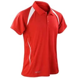 Spiro, Herren, Sportshirt, Men's Team Spirit Polo (4XL), Rot, Mehrfarbig, 4XL