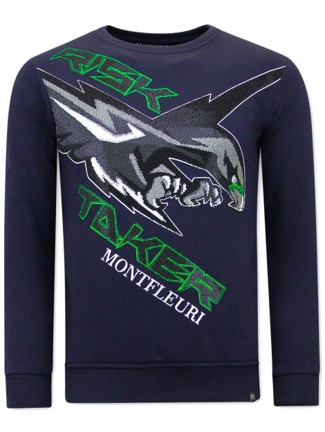 Montfleuri Sweater met print eagle head