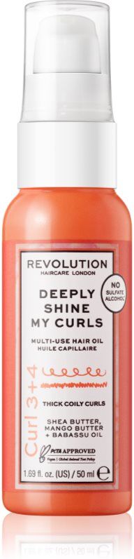Revolution Haircare My Curls 3+4 Deeply Shine My Curls huile multifonctionnelle pour cheveux bouclés 50 ml