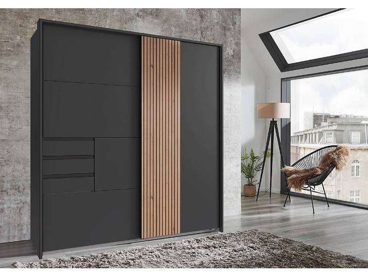 Passepartout 183 x 200 x 12cm Schwarz/Grau/Graphit Spanplatte, foliert