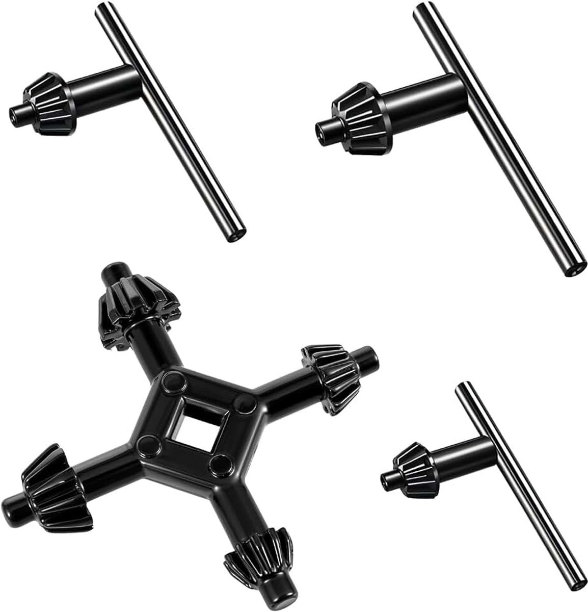 Set van 4 universele boorkopsleutels voor boormachines