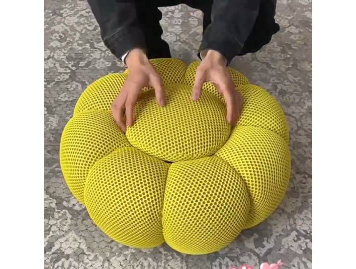 Pédale de canapé nordique, tabouret rond Simple, poufs bas, repose-pieds de canapé de salon en tissu 3D, repose-pieds créatif en forme de citrouille