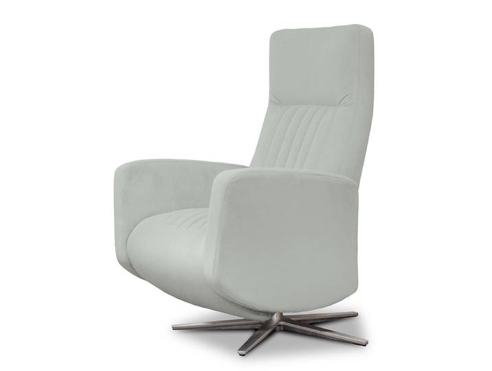 home24 Relaxfauteuil grijs velours Vaia 71 x 113 x 85cm