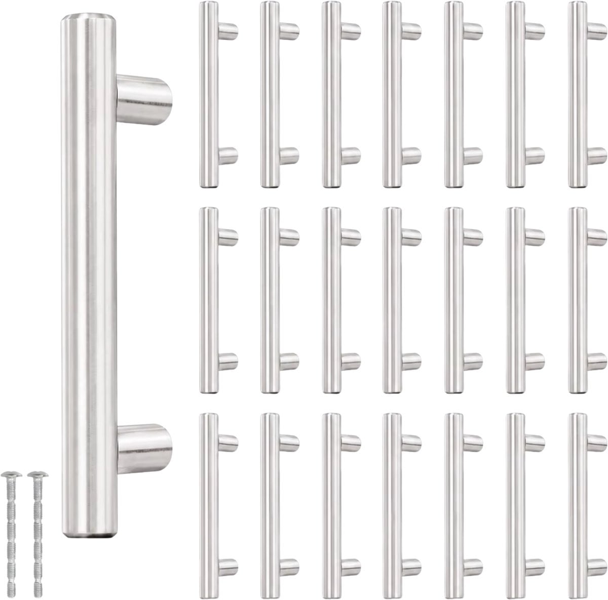 Kastgrepen 20-Pack Zilver – T-Vormige Ladegrepen 64 mm - Roestvrij Staal