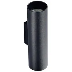 Brumberg 57160180 Wandanbauleuchte zylindrisch, 2 x GU10, max. 8 W LED, schwarz struktur, IP20