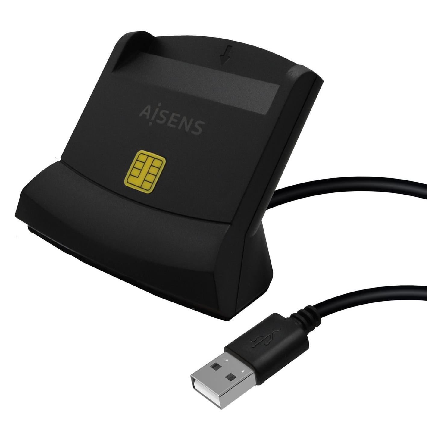 Aisens Lector De Tarjeta Inteligente Dni Negro (USB 2.0) (ASCR-SN05-BK)