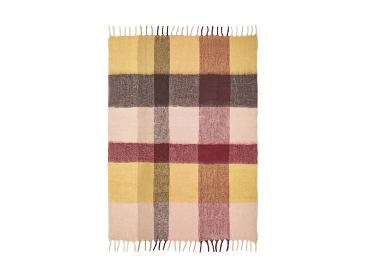 Ferm Living Plaid Blur en mohair Butter-rose pâle, 130x170 cm