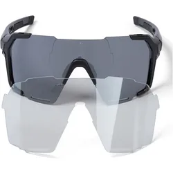 Endura, Herren, Sportbrille, Singletrack Frameless, Bk (Schwarz, flash mirror finish lens for bad weather, Klare (Schlechtwetter-)Linse mit Flash-Spiegel-Finish, REVO coloured mirror main lens), Schwarz