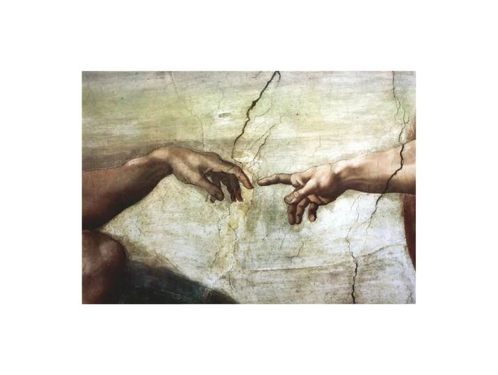 Leinwandbild Digital Art, Alldecor, off-white/braun/hellgrün, Textil