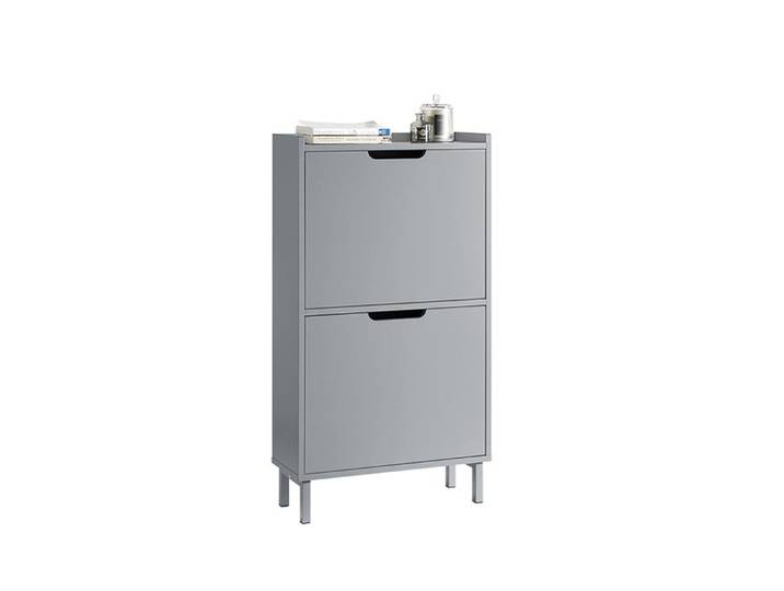 Meuble à Chaussures FSR151-HG SoBuy - 2 Abattants - Meuble Rangement pour Chaussures – Gris - 50x19x90