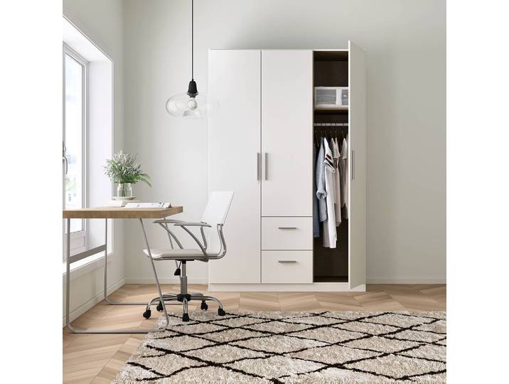Drehtürenschrank II 136 x 197cm Weiß/Alpinweiß