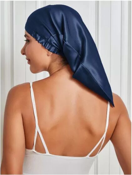 INF Schlafhaube aus Seide für langes Haar, Schlafhaube aus Satin für Damen Navy blau