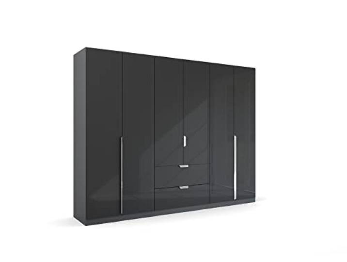 Rauch Möbel Quadra-Spin Glamour, Schrank, Hochglanz Effektgrau, Breite 271 cm