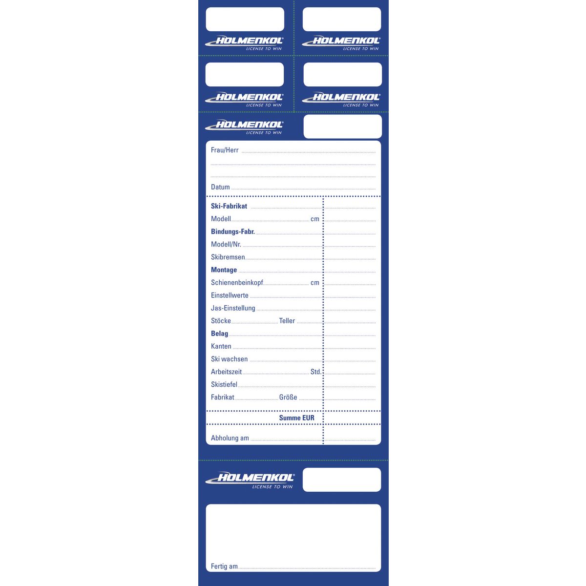 Holmenkol Repair Card - Skiserviceaufkleber 50 Blatt 25488