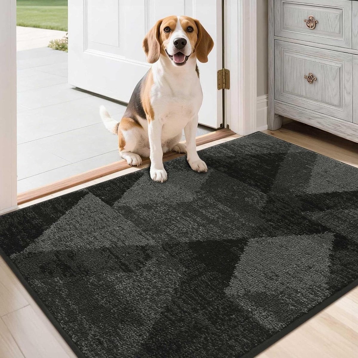 Schoonloopmat Entremat Donkergrijs 60 x 90 cm met Antislip Onderkant