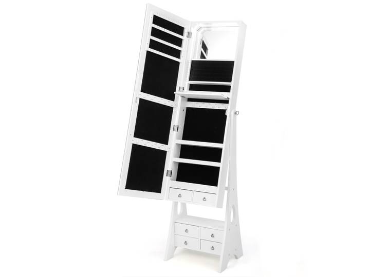 Armoire à bijoux blanche avec LED
