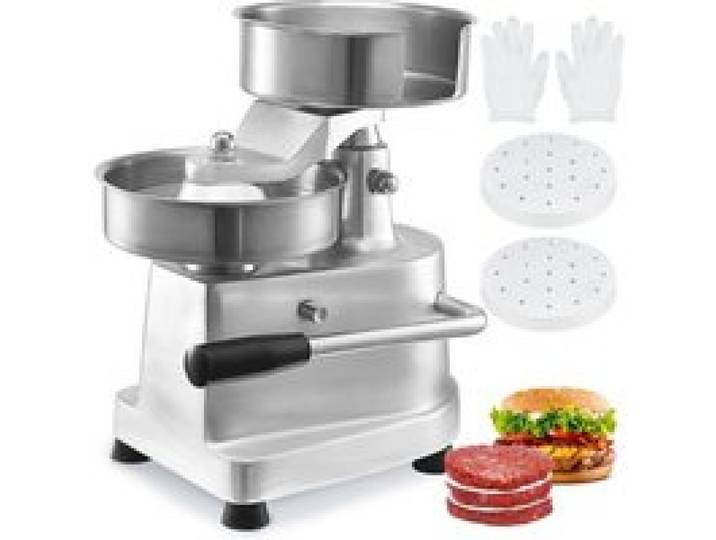 VEVOR Presse à Hamburger Commerciale 150 mm de Diamètre Machine à Burger Manuelle en Inox SUS304 Presse Steak Haché avec Poignée Ergonomique Papiers Gants pour Hamburgers Galettes Barbecue Pique-nique