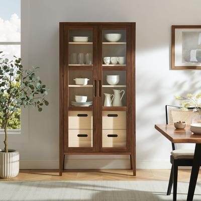 Modway "Nell 71"" Glass Door Tall Display Storage Cabinet - 7'9"" x 9'9"""