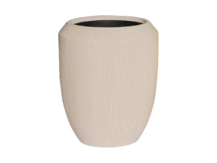 Grosser In-/Outdoor Blumentopf „Polystone Coated Plain Coppa“, ver. Grössen Beige Ø 45 x 55 cm Baq Design