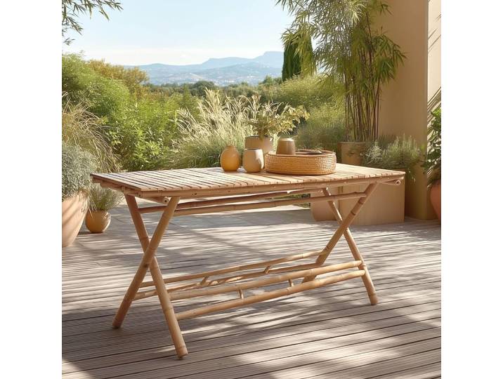 VITAL - Table à manger pliante en bambou 140x70cm VITAL
