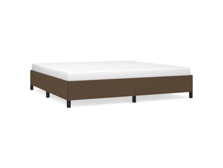 PUGYNBK Bett ohne Matratze, Stoff, Dunkelbraun, 200 x 200 cm Lattenrost aus Holz, robuste Füße, atmungsaktiv, inklusive Montageanleitung