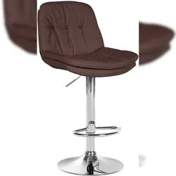 CLP Barhocker Laurel Stoff braun/Metall in Chromoptik