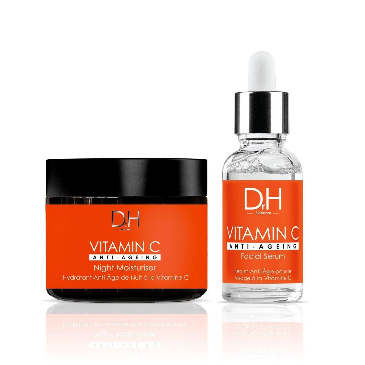 Dr H Anti-Aging Vitamine C Gezichtserum 30ml + Vitamine C Anti-Aging Nachtcrème 60ml