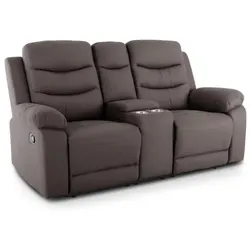 Kinosessel, 2er-Fernsehsessel mit Relaxfunktion, Liegefunktion Easy-Lift, Belastbarkeit je Sitzplatz 130 kg, Mikrofaser, in Beige, Raburg Pixx
