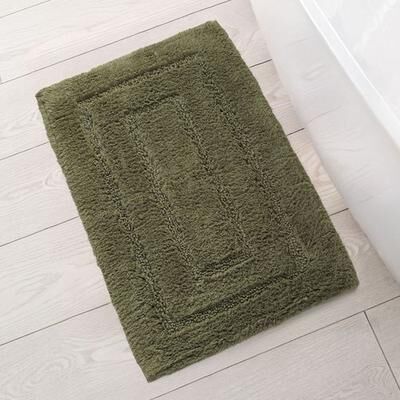 Kassatex Inc Kassa Design Rectangle Bath Rug, 40 x 24, Moss
