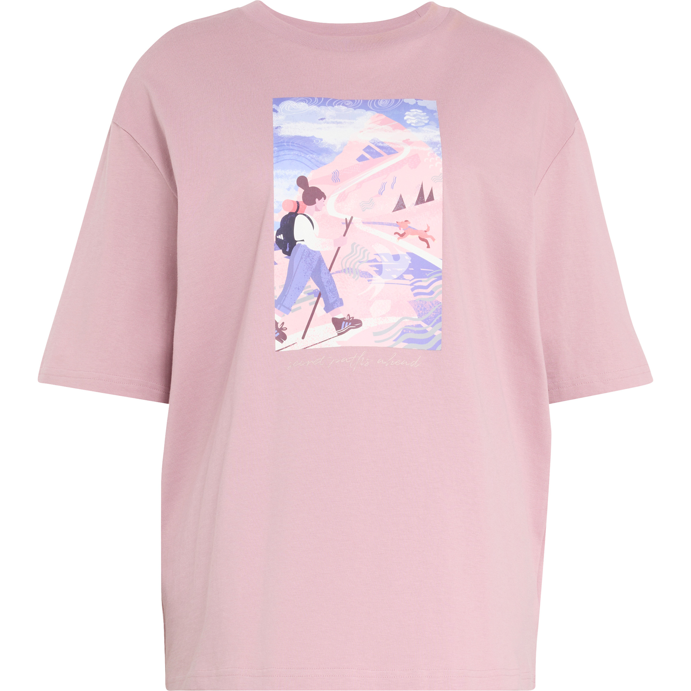 adidas Terrex Secret Paths Ahead Graphic Damen T-Shirts rosa Größe L Lifestyle Hautfreundlich