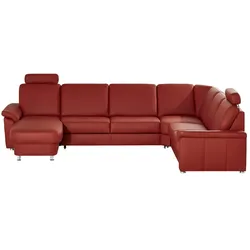 Kollektion Kraft Wohnlandschaft Leder Carolin ¦ rot ¦ Maße (cm): B: 330 H: 91 T: 240.0
