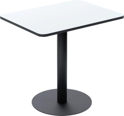 Bistrotisch Paperflow Mezzo, melaminharzbeschichtete MDF-Platte, Stahlgestell, B 600 x T 800 x H 750 mm, weiß/mattschwarz
