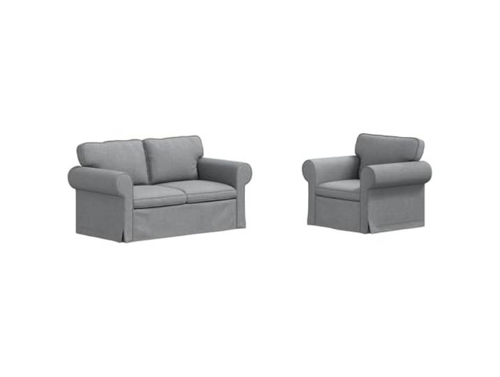 Coespram Modular 2-Teilig Couch Garnitur Hellgrau Ecksofa Stoff 155x82 cm Flexibles modulares Ecksofa in Hellgrau mit atmungsaktivem Stoffbezug für Wohnzimmer und Schlafzimmer.