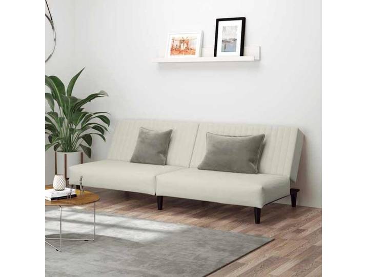 SOFA convertible - Canapé de Séjour - 2 places - crème velours - Sofa lit 0_961422