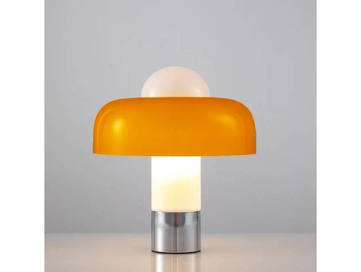 Lampadaire Minimaliste Italien en Verre Orange en Forme de Champignon pour Salon, Bureau, Chambre à Coucher, Chevet, Restaurant, Canapé, Éclairage Décoratif