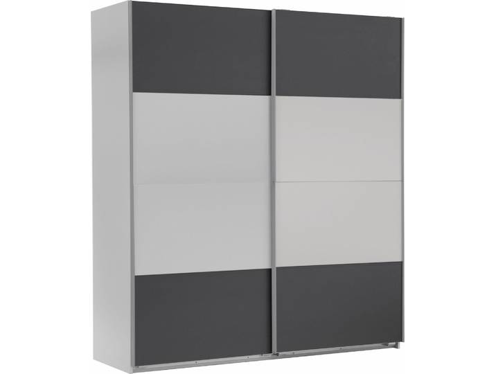 Schwebetürenschrank WIMEX Easy , weiß (weiß, graphit), B:180cm H:210cm T:65cm, Schränke, Schwebetürenschrank