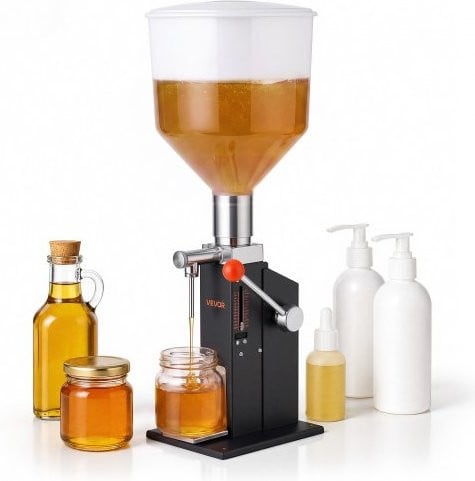 VEVOR handmatige vulmachine voor vloeistoffen van 10-120 ml met 12 liter reservoir, zwart koolstofstaal